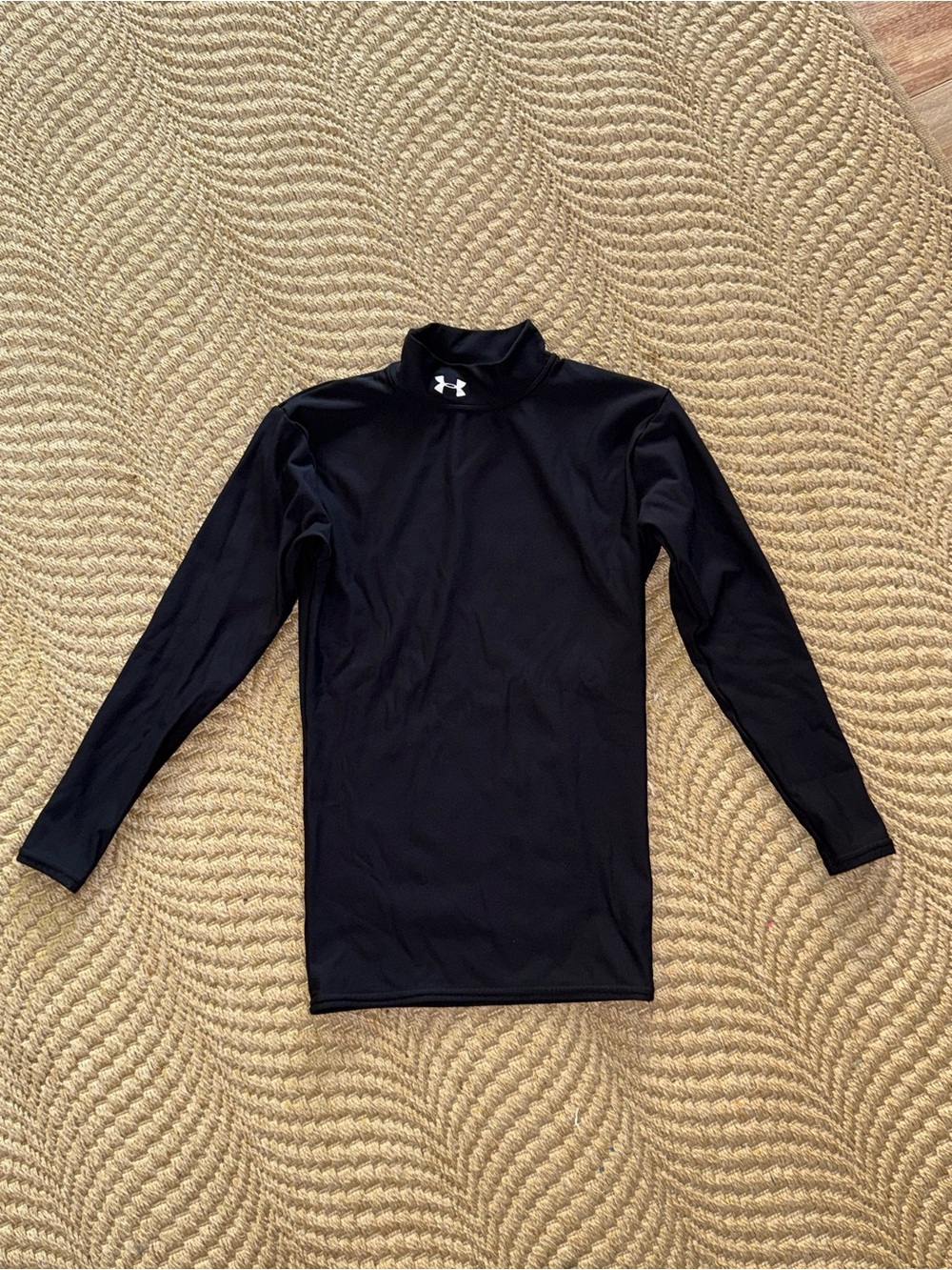 Under Armour Black Long-Sleeve Compression Mock Neck Shirt Youth Large - XL